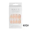 Faux ongles 24 pièces/ensemble Transparent acrylique sans couture pleine demi couverture beauté faux ongles décor français manucure outils