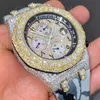 Hip Hop Iced Out Lab Grown CVD HPHT Diamond Quartz Watch Custom Dign Uomo Donna Luxury Diamond Watch Produttore fr