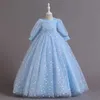 Vestidos de niña vestidos de encaje de alta calidad para niñas princesas vestidos navidad elegante para niños vestidos de fiesta de encaje para niñas w0224