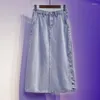 Skirts High Waist Denim Skirt Womens Summer Split A-line Long Plus Size 5xl Slim Wrap Hip Streetwear Casual Jeans Women