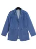 Damenanzüge Damen Casual Blazer Mantel Frühling Herbst Langarm Tasche Denim Blazer Jacken Für Frauen Mode Lose Damen 2023