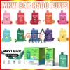 Otantik MRVI BAR 8500 Puflar Şarj Edilebilir 650mAh Pil ile Tek Kullanımlık Vape Pod Elektronik Sigara 15ml Önceden Doldurulmuş Arabalar VS Bang Lost Mary