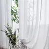 Gordijn chiffon witte tule gordijnen voor woonkamer moderne solide pure voile keukenbehandeling afgewerkt draperen decoratie