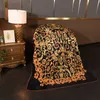 Luxury Designer Blanket black gold printed palce court Printed Sofa Bed Double layer fox velvet designers Throw Blankets