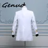 Costumes pour hommes Blazers Genuo 2023 Hommes Double boutonnage Angleterre Style Long Slim Fit Blazer Design Mariage Marié Costume Veste Mens Stage Wear