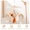 Rattles Mobiles 1Set 012 månader Baby Mobile Rattles Toys Anpassningsbara namn Rainbow Bed Bell Room Decor Kids Musical Hanging Toy Birthday Presents 230303