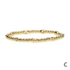 Link Bracelets Chain 8Pcs Simple Personalized Round Bead Elastic Bracelet Gold Color Retractable Female MenLink