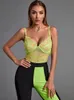 Women s Two Piece Pants Set Bodysuit and Green 2 Pece Elegant Sexy Lace Evening Club Party Summer Outfiits 230302