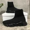 Avec Box Top Qualité Paris Hommes Femmes Casual Chaussures Speed Trainers Chaussette En Tricot Blanc Noir Kaki Filigrane Balencaiga Baskets Shoes279s