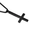 Pendentif Colliers Mode Acier inoxydable Croix inversée Collier Satan Punk Bijoux Chaîne pour hommes Femmes Garçons Anti-ChristianJesus Cadeau