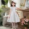 Vestidos de menina Baby Baptist Come Bowknot Fished Design Kids Catwalk Birthday Party Night Gown Girls Christmas Princess Dress Eid L1862 W0224