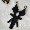 Frauen Badebekleidung Frauen ein Stück Badeanzug solide hoch geschnittene Bein Micro Monokini Strely Out Verbandbodysuit