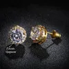 Classic Green Cubic Zirconia Stud Earrings Round Crystal Girl Ear Studs For Women Multicolor Fashion Jewelry brincos AE176