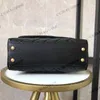 CC Bag Black Classic Hand bag Embossed Calf Belt Handle Leather and Gold Tone Metal Diagonal Shoulder Chain Womens Luxury Designer Bags Portable Large Capacity 14x24