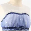 Robes de fille nouvelles filles princesse gaze robe moelleuse bébé filles paillettes gradient bleu tutu robes de fête de communion formelle robe de bal en soirée w0224