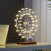 Lâmpadas de mesa Lampu Meja Roda Bianglala liderou Kreatif dapat diputar USB malam dekorasi ruang kantor samping tempat tidur