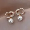 Nouveaux boucles d'oreilles en argent 925 Boucles d'oreilles en perles de luxe légères pour femmes Niche Design Boucles d'oreilles en gros