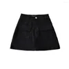 Skirts High Waist Cargo For Women Vintage Cothes Mini Denim Womens 2023 Pockets Jean Skirt With Shorts Summer Fashion