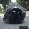 car dvr Motorcycle Helmets Black Half Helmet Outdoor Sport Men And Women Racing Open Face Dot Appd Drop Delivery Mobiles Motorcycles Accessor Dh0Aq