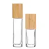 500pcs 5 10 15ml Essential Oil Roll-on Bottles Frost /Clear Glass Roll On Perfume Bottle with Natural Bamboo Cap Stainless Steel Roller Ball Free Shipping