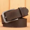 Gürtel Männlich Vintage Gürtel Für Männer Luxus Design Echtes Leder Gürtel Jeans Hohe Qualität Pin Schnalle Schwarz Strap Kostenloser Versand Z0228