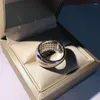 Pierścienie klastra Hiphop/Rock Naturalny 1.5 Diamentowy kamień szlachetny Srebrny Pierścień biżuterii 925 dla kobiet Real S925 Sterling Anillos de Box Kobiety