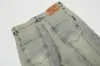 Calça jeans listrada amarela lavada masculina e feminina reta casual cargos Hip Hop calças largas jeans274r