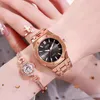 Armbandsur Top Luxury Fashion Diamond Women Watch Steel Ladies Crystal Rhinestone Quartz Watches Casual Dress Wristwatch Clock Gift