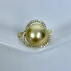 Cluster Rings Natural South Sea Pearl Bead Ring Birthday Mother's Day Gift 11-12mm Big 925 Silver Wedding Jewelry For Women