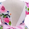 Mädchen Kleider 2023 Baby Mädchen Prinzessin Ballkleid Kinder Blumen Gedruckt Patchwork Langes Kleid Säuglings Violine Klavier Leistung Kommen Kid partywear W0224