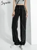 Jeans Femme Syiwidii Jeans Taille Haute pour Femme Noir Y2k Denim Pantalon Vintage Streetwear Xs Jeans Baggy Mode Pantalon Droit Femme 230303