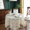 Table Cloth White Knitted Lace Hollow Round Ins Style Wedding Party Vintage Dark