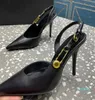 Emniyet Pimi Slingback Patent Buzağı Deri Pompalar Ayakkabı Sky-High Stiletto Topuklu Sandalet Sandalet Kadın Lüks Tasarımcı Elbise Ayakkabı Fabrika Ayakkabı 01
