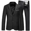 Herrenanzüge Blazer Herren Businessmode Hochwertiger Gentleman Schwarz 2-teiliges Anzugset / Blazer Mantel Jacke Hose Klassische Hose 230303