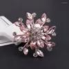 Brooches TODOX Women Green Crystal Rhinestone Big Circle Sunflower Button Coat Wedding Bouquet Clothes Decoration Man Gift