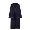 Pigiameria da uomo TAGLIA Abito da uomo in cotone Kimono Accappatoio Abito da notte da uomo blu navy Abbigliamento da casa casual allentato Abbigliamento da casa a maniche lunghe da uomo