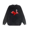 Men designer destroyed Hoodie Sweatshirt paris red Rabbit Pattern letter 2023 Pullover women black S-2XL