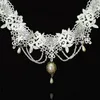 CARKER JOUVAL Vintage Lace White Gothic Colar Women With Simulation Pearl Chocker Party Christmas Jewelry N1914