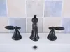 Bathroom Sink Faucets Black Oil Rubbed Brass Deck Mounted Dual Levers Widespread 3 Holes Basin Faucet Mixer Taps Msf533