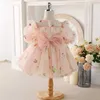 Robes de fille bébé espagnol Lolita princesse robe de bal paillettes maille couture anniversaire baptême mariage Eid robes de bal pour les filles A2422 W0224