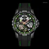 Armbanduhren Wishdoit Original Mode Herren Skeleton Tourbillon Armbanduhr Automatische mechanische Uhr Mann leuchtend wasserdicht