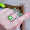 Cluster Rings HN Tourmaline Ring Fine Jewelry Solid 18K Gold Nature Green Gemstones 7.28ct Diamonds For Women Present