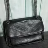 Luxe schoudertas Cross Body Bag Naadketting Designer Zwart Glad en helder licht echt leer Mode Make-uptassen Geldzakken