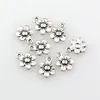 200pcs سحر الزهور الفضية العتيقة المعلقات لصنع المجوهرات مصنوعة يدويا