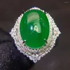Cluster Rings Fine Jewelry Real Pure 18K Gold Natural Emerald 7.85ct Gemstone Diamonds Jewellery Female's For Women Ring