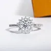 Cluster Rings 1CT D Color Moissanite Sunflower Engagement Solid 925 Sterling Silver With GRA Certifacate Jewelry Wholesale