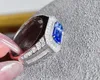 Cluster Rings LR610 Сплошная 18-километровая природа1,44CT Cornflower Blue Sapphire для женщин.