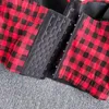 Women's Tanks Women Sexy Fashion Outside Wearing Clothes Dancing Plaid Sleeveless Bustier Croset Crop Tops Korean Clothing R149