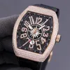 Оптовые мужские автоматические часы с полным бриллиантовым инкрустацией дизайн первого выбора для классических и универсальных подарков знакомств