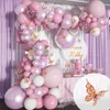 Andere evenementenfeestjes Vlinder Purple Balloon Garland Arch Kit Verjaardagsfeest Decoratie Baby Shower Bruiloft Baloon Decor 1e Birthd 230303